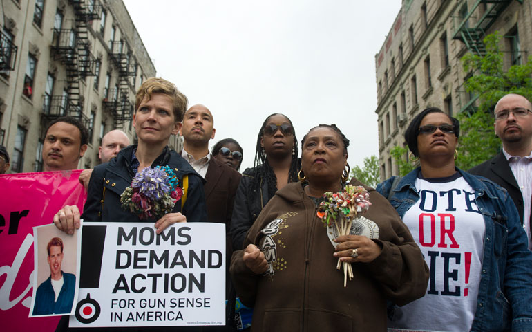 During Mother's Day weekend, hundreds march through the streets of the South Bronx in New York for the Moms Demand Action for Gun Sense march and rally May 11. (Newscom/Frances M. Roberts)