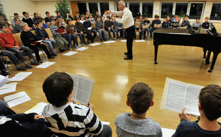 Students practice at the Regensburger Domspatzen in Regensburg, Germany, in a 2009 photo. (CNS/KNA-Bild)