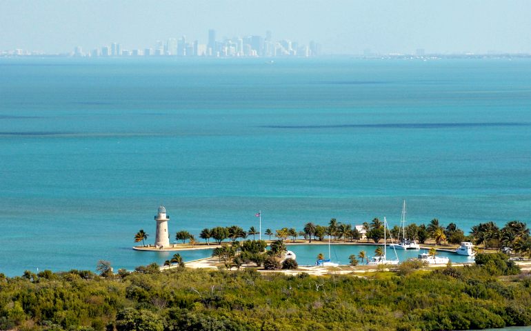 Boca Chita Key in Biscayne National Park, Florida, with the Miami skyline in the distance (National Park Service/Judd Patterson)