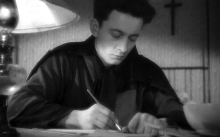 Claude Laydu stars in a scene from Robert Bresson's 1951 film "Diary of a Country Priest." (CNS/courtesy of Rialto Pictures)