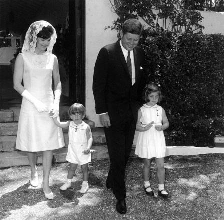 U.S. President John F. Kennedy, his wife, Jacqueline, and their children, Caroline and John Jr., are seen on Easter Sunday in 1963. (CNS/Reuters)