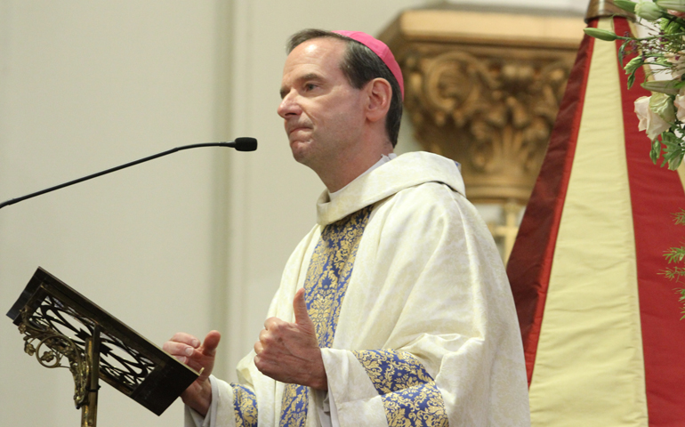 Bishop Michael Burbidge of Raleigh delivers the homily at the opening Mass of the April 23-25, 2014, convention of the National Association of Diaconate Directors convention in Atlanta. (CNS/Michael Alexander, Georgia Bulletin)