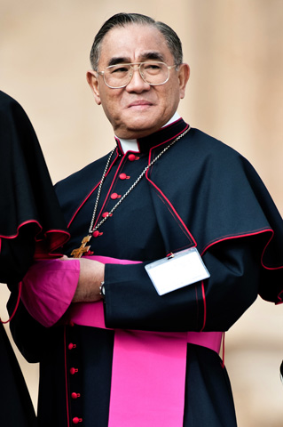 Archbishop Francis Xavier Kriengsak Kovithavanij of Bangkok, Thailand, is seen during Pope Francis' general audience in St. Peter's Square at the Vatican in this Feb. 19, 2014, CNS file photo. Kovithavanij, 65, was one of 20 new cardinals named by Pope Francis Jan. 4. (CNS photo/Massimiliano Migliorato, Catholic Press Photo)