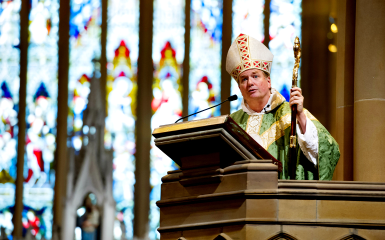 Archbishop Anthony Fisher delivers a homily at St. Mary’s Cathedral in Sydney in 2015. (CNS/The Catholic Weekly/Giovanni Portelli)