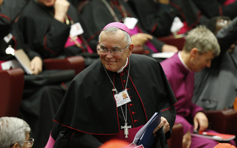 Archbishop Charles Chaput of Philadelphia arrives for the opening session of the Synod of Bishops on the family at the Vatican Oct. 5. (CNS/Paul Haring)
