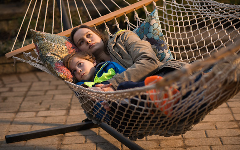 Jacob Tremblay and Brie Larson star in a scene from the movie "Room." (CNS/courtesy A24)