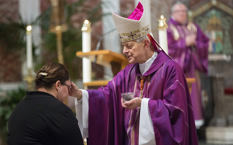 Cardinal Donald Wuerl at Ash Wednesday Mass, Feb. 10 at the Cathedral of St. Matthew the Apostle in Washington. (CNS/Jaclyn Lippelmann, Catholic Standard)