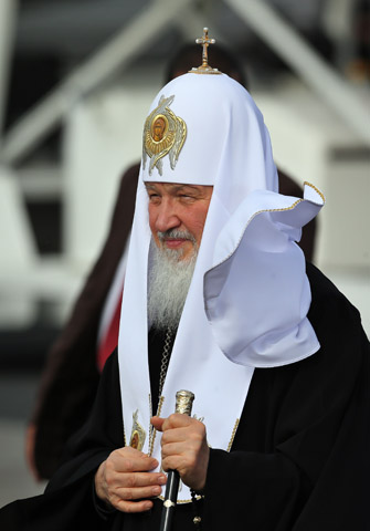 Russian Orthodox Patriarch Kirill arrives at Jose Marti International Airport Feb. 11 in Havana. (CNS/Alejandro Ernesto, EPA)
