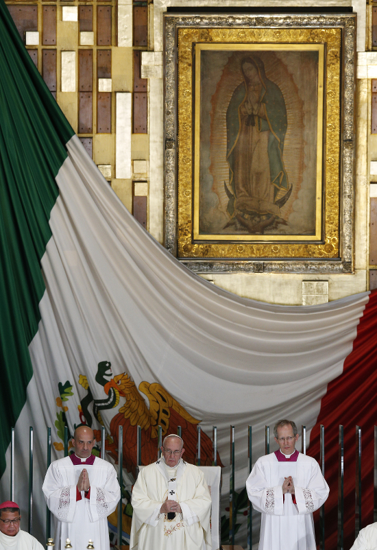 Pope Francis celebrates Mass in the Basilica of Our Lady of Guadalupe in Mexico City Feb. 13 (CNS photo/Paul Haring)