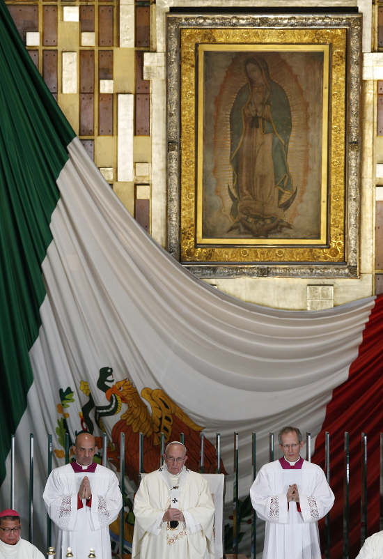 Pope Francis celebrates Mass in the Basilica of Our Lady of Guadalupe in Mexico City Feb. 13 (CNS photo/Paul Haring)