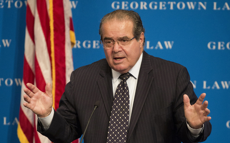U.S. Supreme Court Justice Antonin Scalia is seen in this 2013 file photo at Georgetown University Law Center in Washington. (CNS/Nancy Phelan Wiechec)