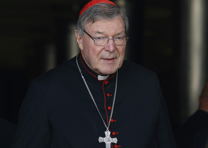 Australian Cardinal George Pell is seen in this Oct. 6, 2014 file photo at the Vatican.  (CNS/Paul Haring)