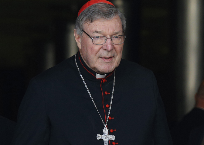 Australian Cardinal George Pell is seen in this Oct. 6, 2014 file photo at the Vatican. (CNS/Paul Haring)