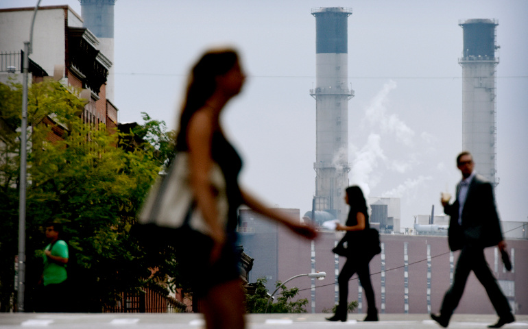 The East River Generating Station in New York City is seen on Aug. 11, 2015. (CNS/EPA/Justin Lane)
