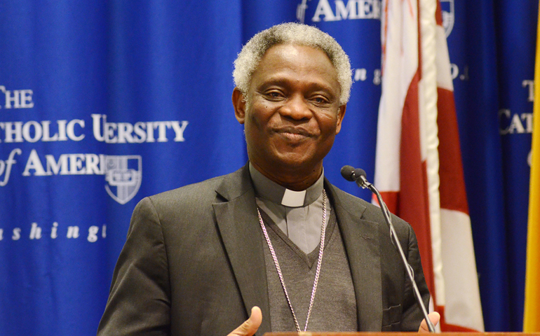 Cardinal Peter Turkson, president of the Pontifical Council for Justice and Peace, is seen March 17 in Washington. (CNS/courtesy The Catholic University of America)