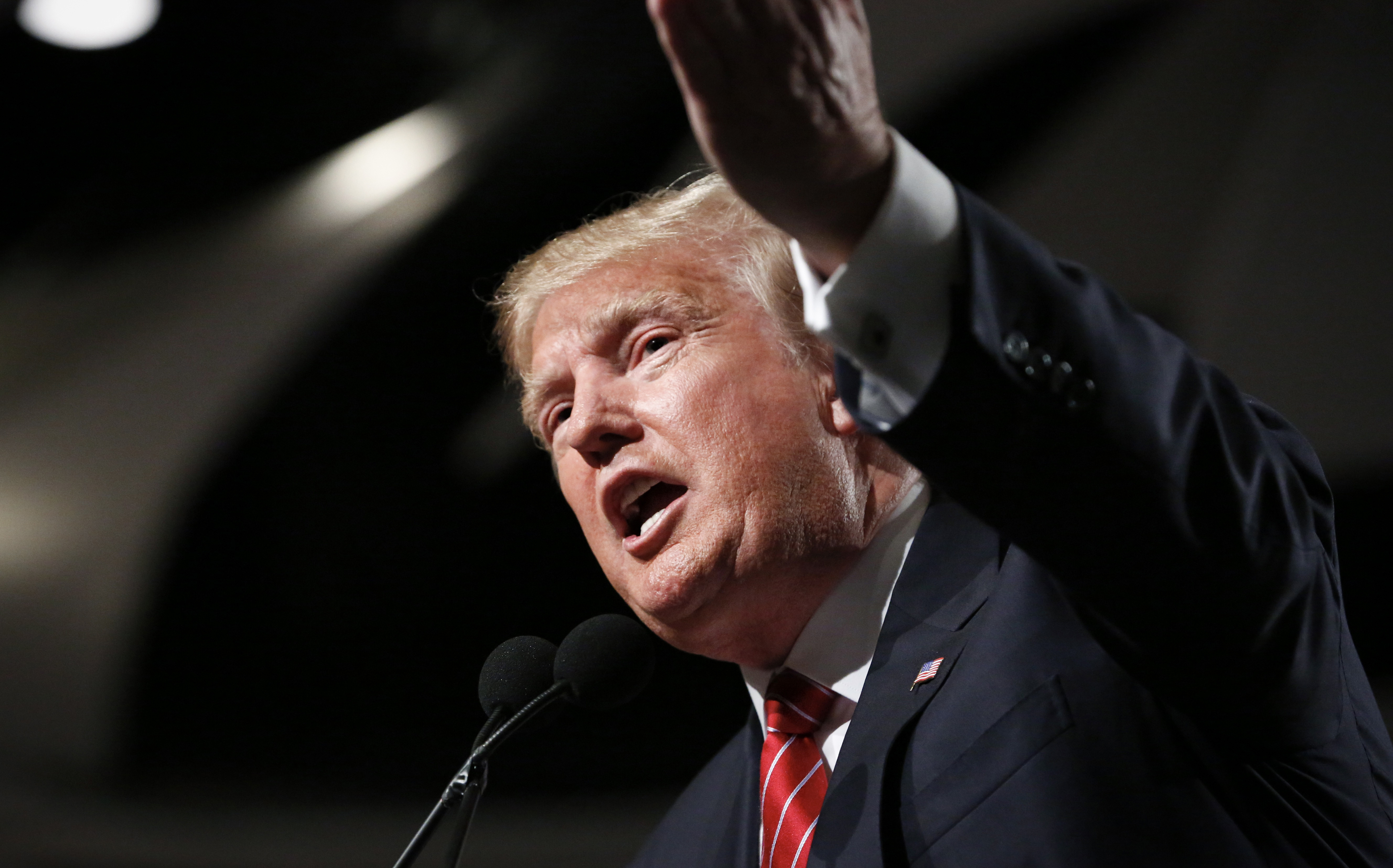 Republican presidential candidate Donald Trump speaks during a 2015 campaign event in Phoenix. (CNS/Nancy Wiechec)
