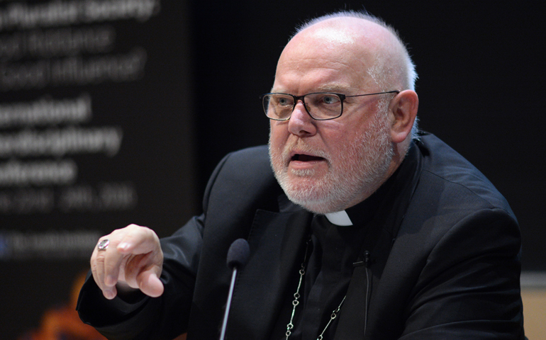 Cardinal Reinhard Marx of Munich and Freising, Germany, speaks June 23 at Trinity College in Dublin. (CNS/Dermot Roantree, Irish Jesuit Communications)