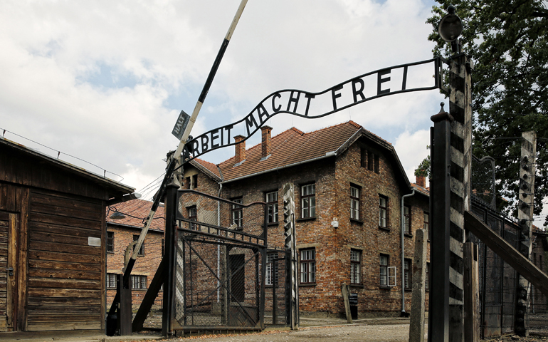The entrance gate to the Auschwitz Nazi concentration camp is seen in Oswiecim, Poland, in this Sept. 4, 2015, file photo. (CNS/Nancy Wiechec)