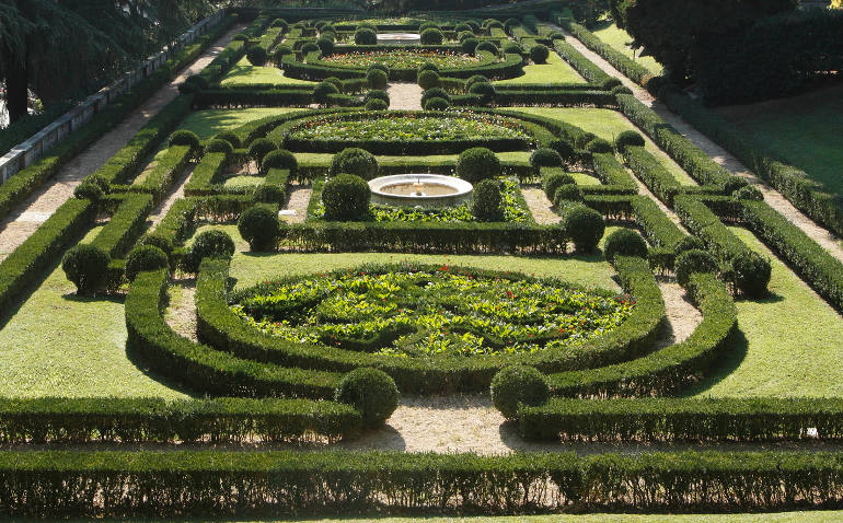 A section of the Vatican Gardens is pictured in this Sept. 15, 2011, file photo. The Vatican Gardens have evolved over the centuries from wild fields and vineyards to formal manicured plots. (CNS photo/Paul Haring)