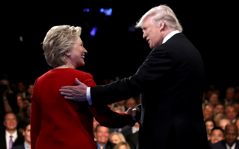 Hillary Clinton and Donald Trump Sept. 27 at Hofstra University in Hempstead, N.Y. (CNS/Joe Raedle pool via Reuters)