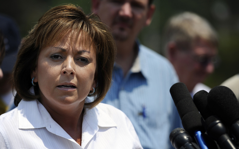 New Mexico Gov. Susana Martinez is seen in Los Alamos, N.M., in this 2011 file photo. New Mexico's Catholic bishops renounce her call to reinstate the death penalty. (CNS/Larry W. Smith, EPA)