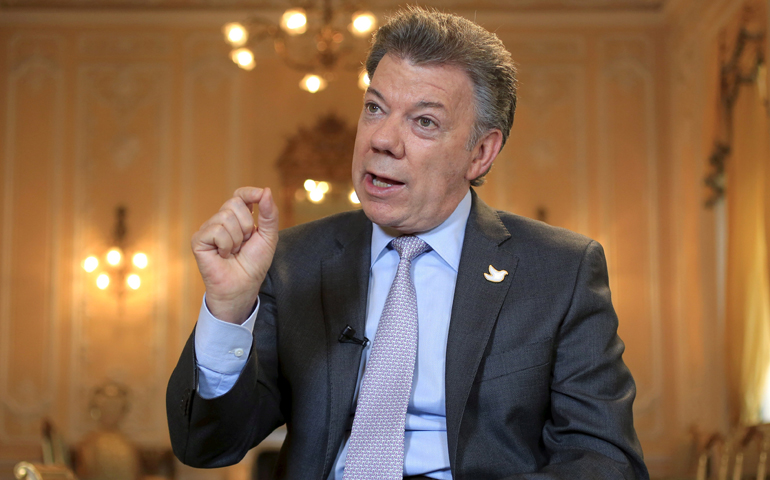 Colombia's President Juan Manuel Santos, pictured in a 2015 photo (CNS/Jose Miguel Gomez, Reuters)