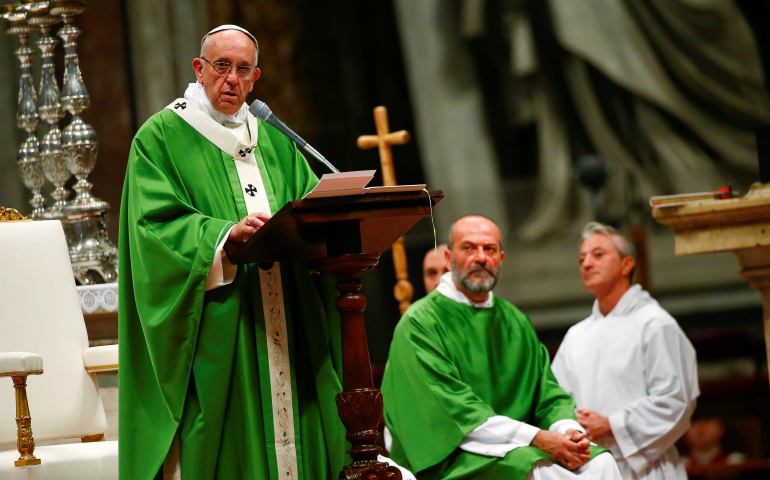 Pope Francis celebrates a Jubilee Mass for prisoners Nov. 6 in St. Peter's Basilica at the Vatican. (CNS photo/Tony Gentile, Reuters)