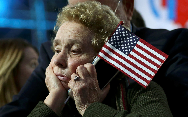 A supporter of Democratic presidential nominee Hillary Clinton reacts during her election night rally in New York City Nov. 8. (CNS / Carlos Barria, Reuters)