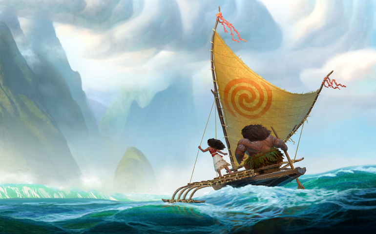 Characters are shown in a scene from the animated movie "Moana." (CNS photo/Disney)