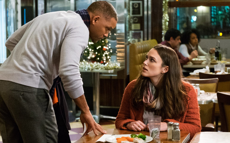 Will Smith and Keira Knightley star in a scene from the movie "Collateral Beauty." (CNS / Warner Bros.) 