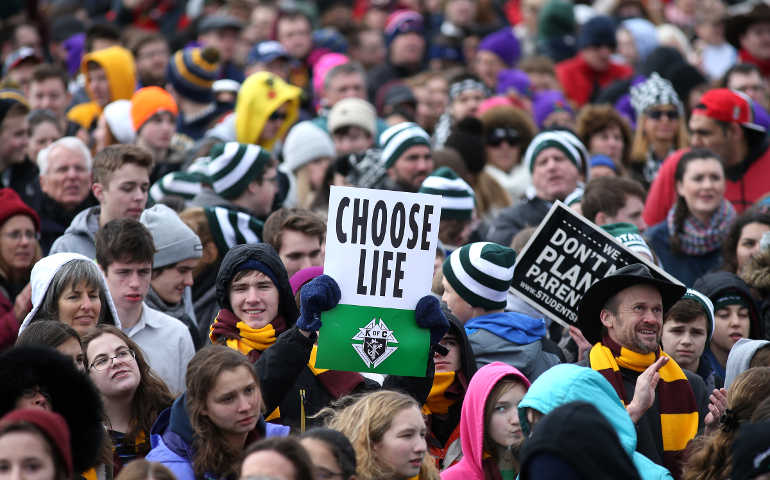 Pro-life advocates attend the annual March for Life in Washington Jan. 27. (CNS/Tyler Orsburn)