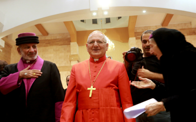 Chaldean Catholic Patriarch Louis Sako of Baghdad is seen at the Church of Our Lady of Perpetual Help in Ainkawa, Iraq, Oct. 25, 2016. He told Fides, the news agency of the Congregation for the Evangelization of Peoples at the Vatican, that giving priority to Christian refugees for resettlement programs would be "a trap" that discriminates and fuels religious tensions in the Middle East. (CNS photo/Amel Pain, EPA)
