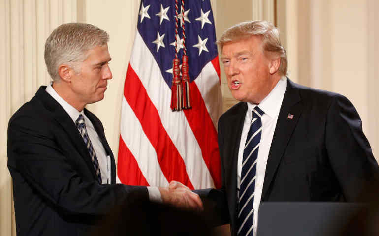 U.S. President Donald Trump with Judge Neil Gorsuch Jan. 31 after nominating him to be a U.S. Supreme Court justice. (CNS/Reuters)