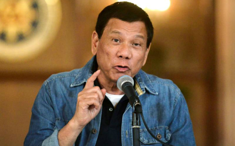 Philippine President Rodrigo Duterte announces the disbandment of police operations against illegal drugs Jan. 30 in Manila. (CNS photo/Ezra Acayan, Reuters)