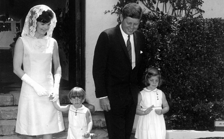U.S. President John F. Kennedy, his wife, Jacqueline, and their children, Caroline and John Jr., are seen on Easter Sunday in 1963. Even Kennedy's youth and "vigah" would be put to the test today, as he would have turned 100 years old on May 29, which happens to be Memorial Day this year. (CNS/Reuters) 