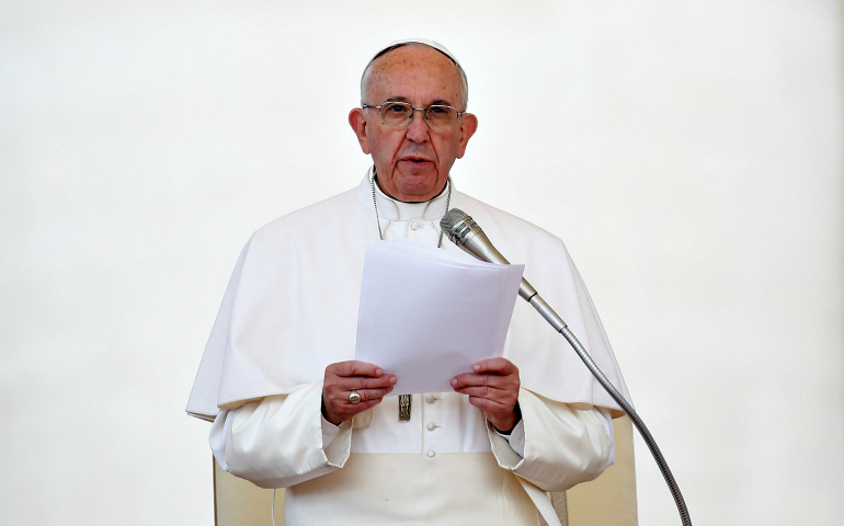 Pope Francis is seen in St. Peter's Square at the Vatican April 30. (CNS/Reuters/Tony Gentile)