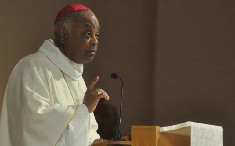 Atlanta Archbishop Wilton Gregory delivers the homily during Mass June 14 at SS. Peter and Paul Cathedral in Indianapolis during the U.S. Conference of Catholic Bishops' annual spring assembly. (CNS/Sean Gallagher, The Criterion)