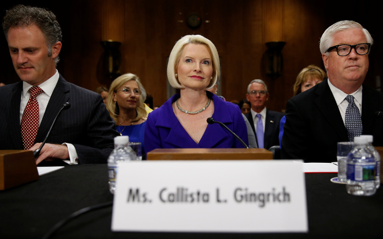 Callista Gingrich is seen at a U.S. Senate Foreign Relations Committee confirmation hearing in Washington July 18. Gingrich was nominated by President Donald Trump to be the U.S. ambassador to the Vatican. (CNS/Jonathan Ernst, Reuters)