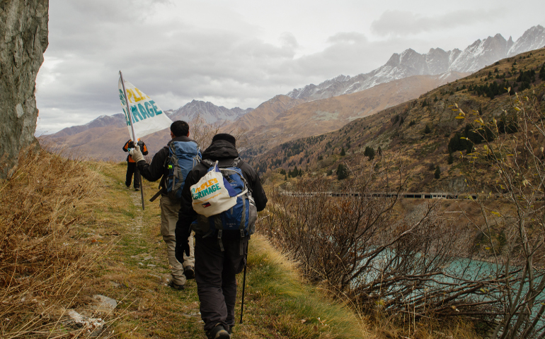The People's Pilgrimage for the climate crosses the Alps Nov. 3. (OurVoices/Alex Price)