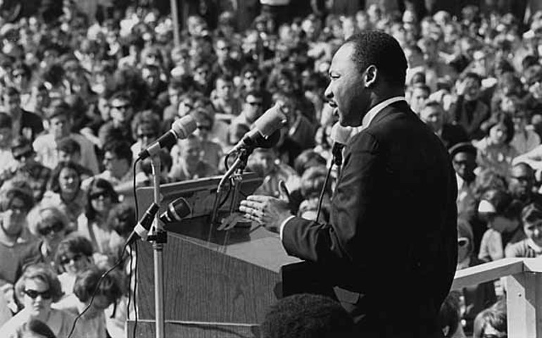 The Rev. Martin Luther King speaks at a rally against the Vietnam War in St. Paul, Minnesota, April 27, 1967. (Wikimedia Commons/Minnesota Historical Society)