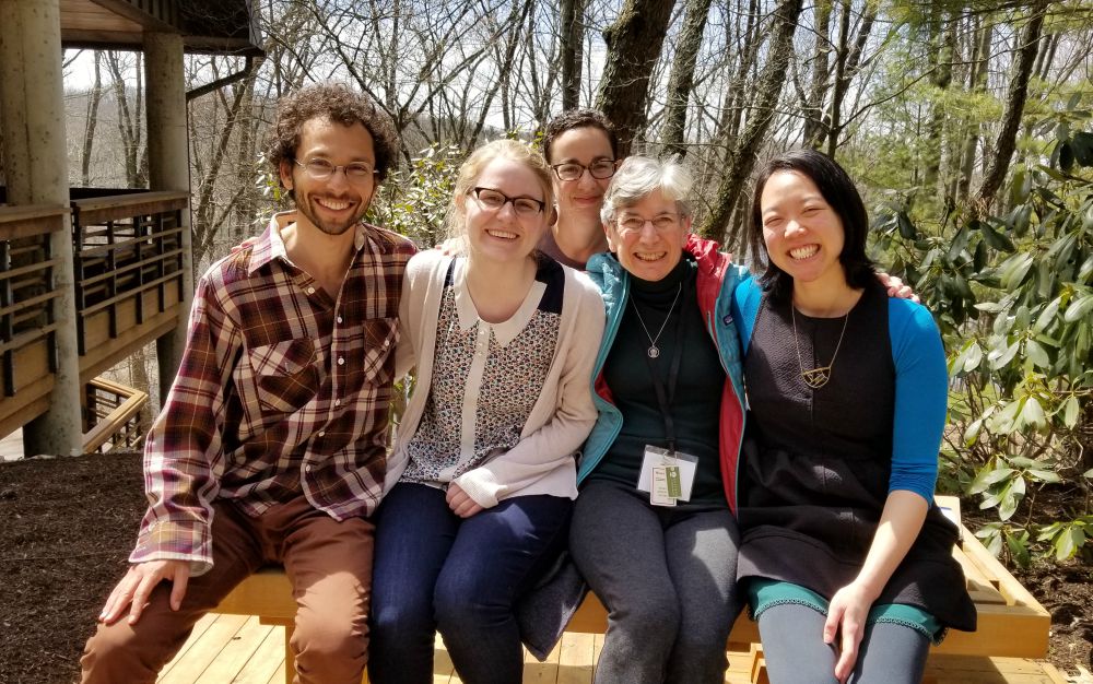 From left: Adam Horowitz, Katie Gordon, Rachel Plattus, Dominican Sr. Gloria Marie Jones and Christina Tran met up at the Fetzer Institute in Kalamazoo, Michigan (Provided by Sr. Gloria Jones)