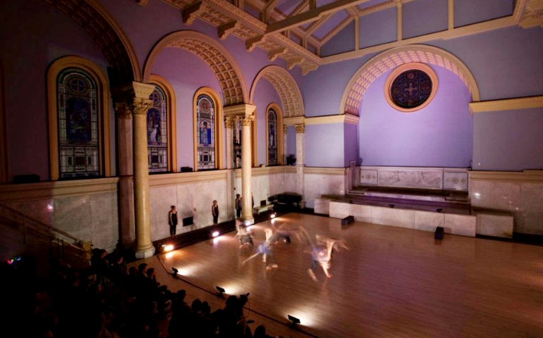 Dancers perform at Judson Memorial Church in New York City. (Courtesy of Judson Memorial Church)