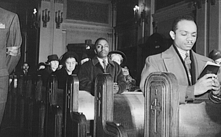 Sunday Mass at Corpus Christi Church, a predominantly black parish, in Chicago in 1942 (Library of Congress)