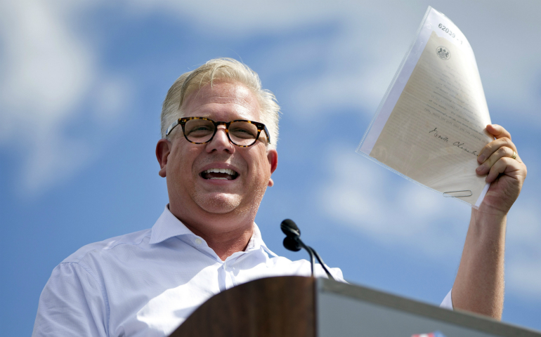Glenn Beck speaks during a Tea Party rally against the Iran deal on the West Lawn of the Capitol in Washington, D.C., Sept. 9, 2015. (AP Photo/Jacquelyn Martin, file)