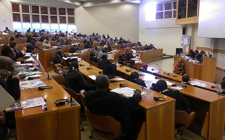 Participants at the "The Church in Africa: From the Second Vatican Council to the Third Millennium" Thursday at the Pontifical Urban University. (NCR photo/ Joshua J. McElwee)