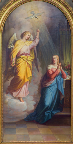 A painting of the Annunciation on the high altar of the Servitenkirche in Vienna (Dreamstime)