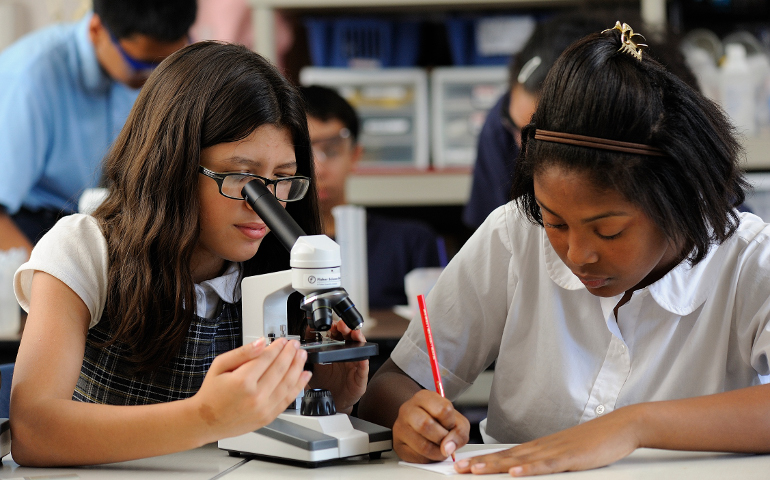 A science class at one of the Catholic Partnership Schools in the Camden, N.J., diocese (David DeBalko)