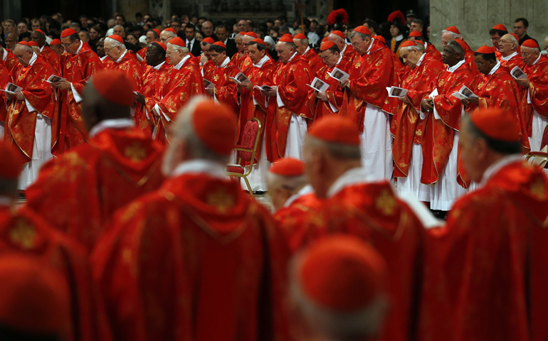 Cardinals attend a Mass in March for the election of the Roman pontiff in St. Peter's Basilica at the Vatican. (CNS/Reuters/Stefano Rellandini)