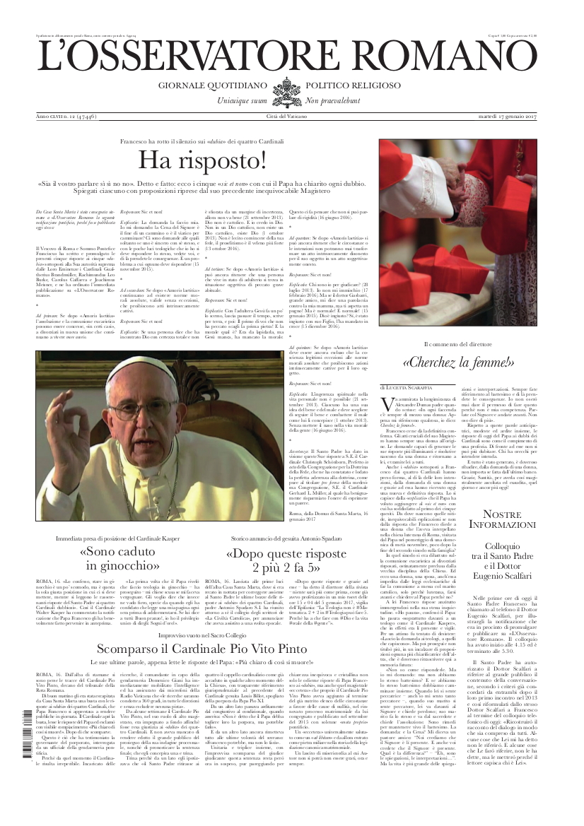 The fake edition of L'Osservatore Romano