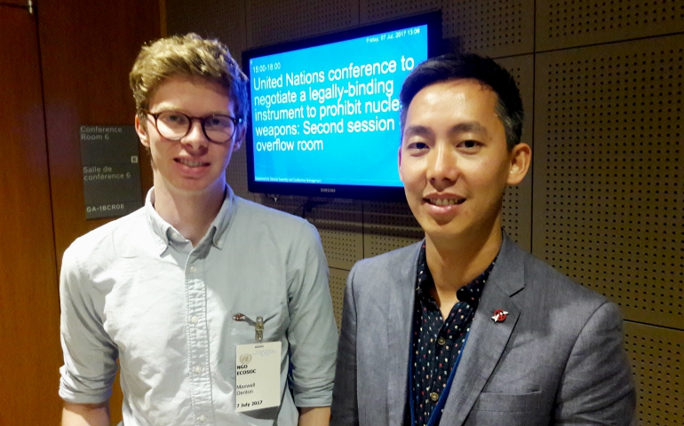 Maxwell Denton, left, and Marcus Yip (NCR photo/Chris Herlinger)